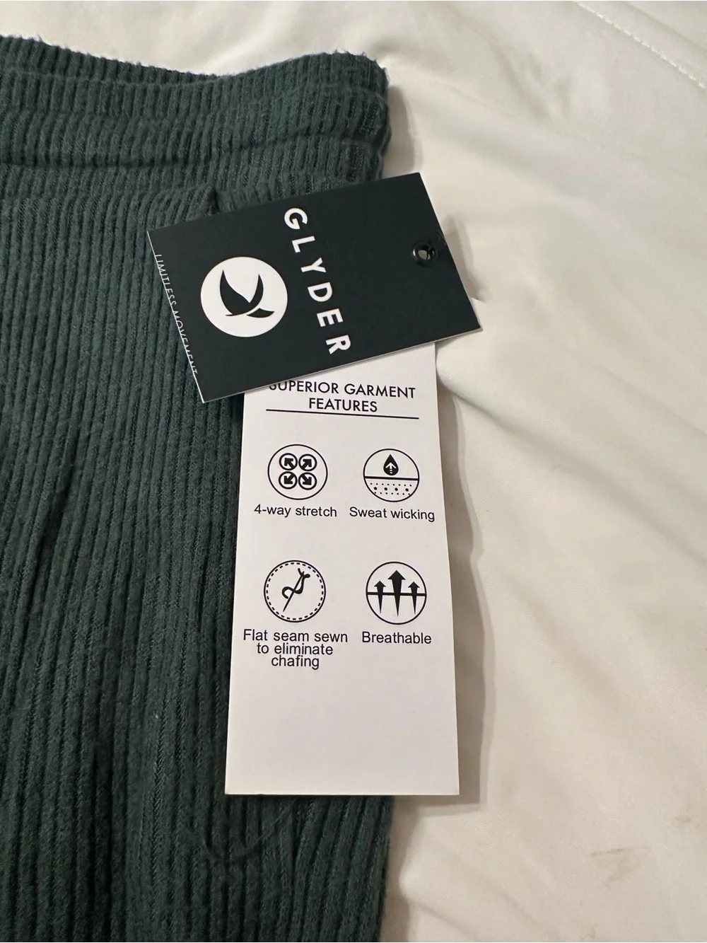 Glyder 7/8 Ribbed Drawstring Cozy Jogger Pants in Green - NWT - Size XL